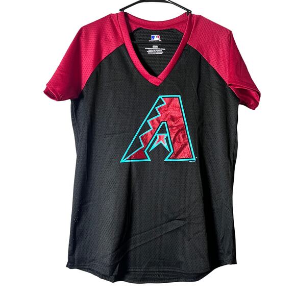 MLB Arizona Diamondbacks Women’s Jersey Top M Black Red  Genuine Merchandise - Picture 1 of 7